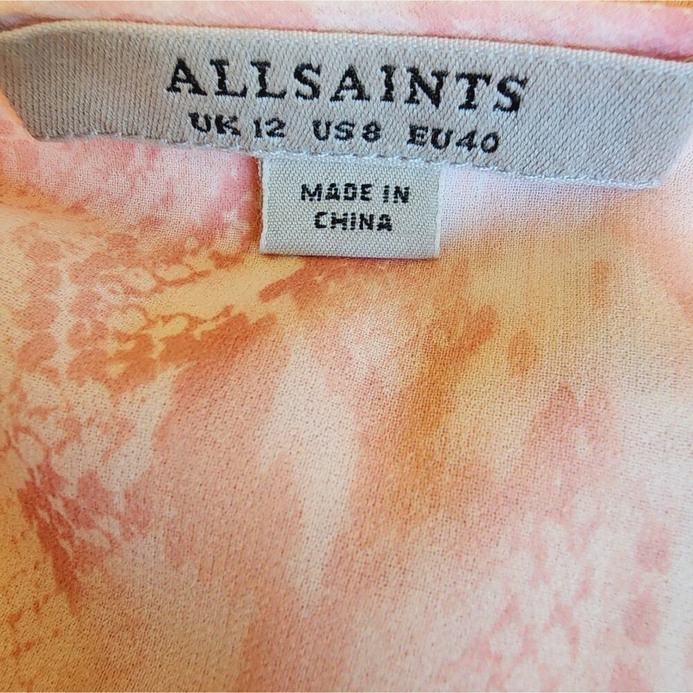 ALL SAINTS PINK ANIMAL PRINT SIZE 8 BLOUSE - Picture 6 of 6